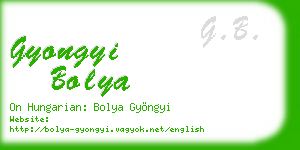 gyongyi bolya business card