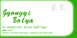 gyongyi bolya business card